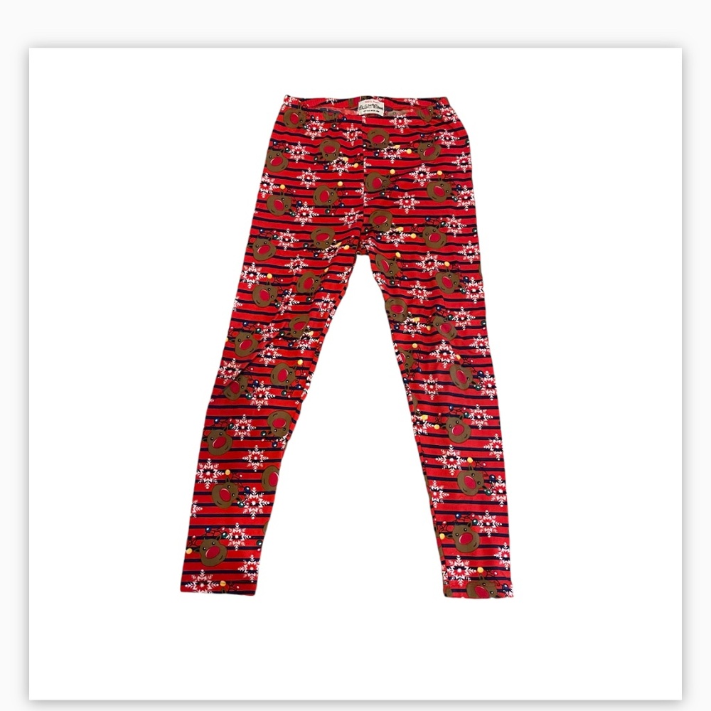 Christmas Reindeer Unisex Pants Sz M (10-12)